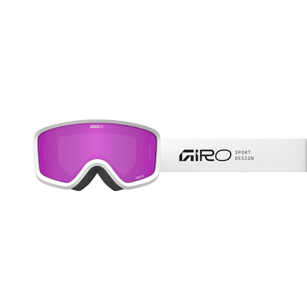 Giro Kids' Chico 2.0 Snow Goggle - White Stacked/Amber Pink - Traditional Goggle