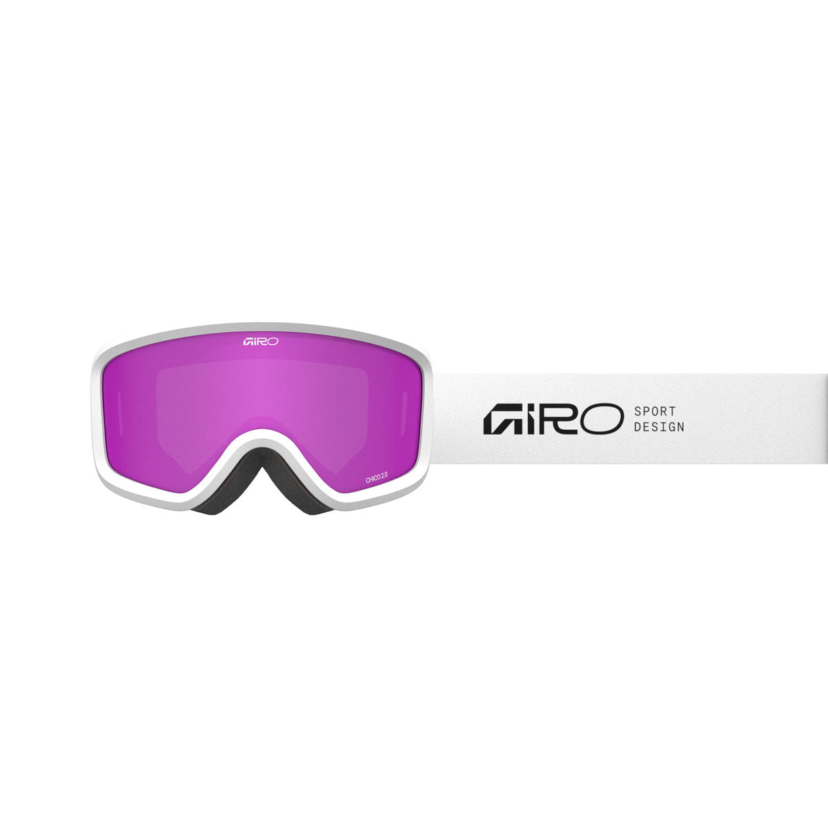 Giro Kids' Chico 2.0 Snow Goggle - White Stacked/Amber Pink - Traditional Goggle